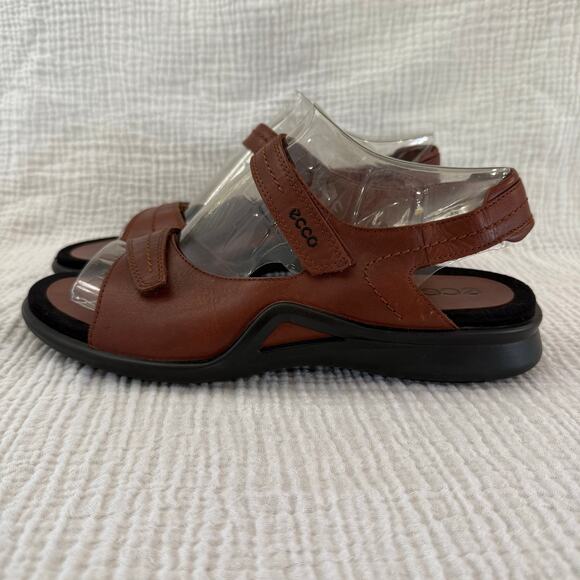 Ecco Leather Sandals Size 41 EU 10 US Adjustable Straps Comfort - Picture 4 of 9